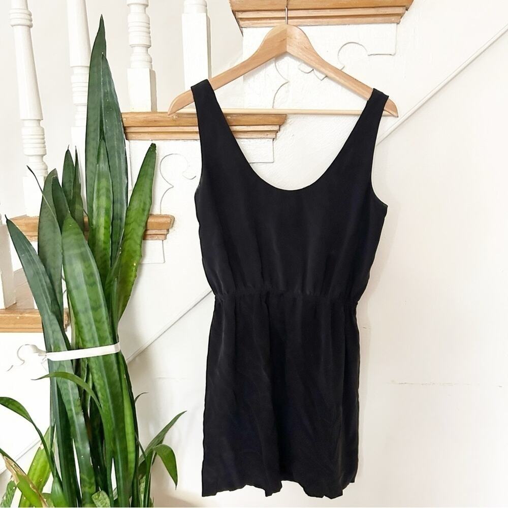 Joie Womens Black Sleeveless Scoop Neck Cinched Waist Mini Dress Size S